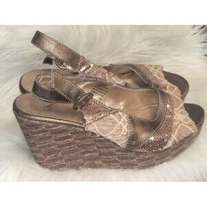 Brown Boho Bke Wedges sz 9